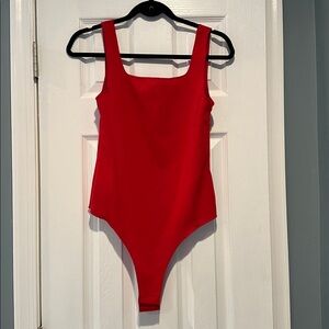Red Sleeveless Bodysuit